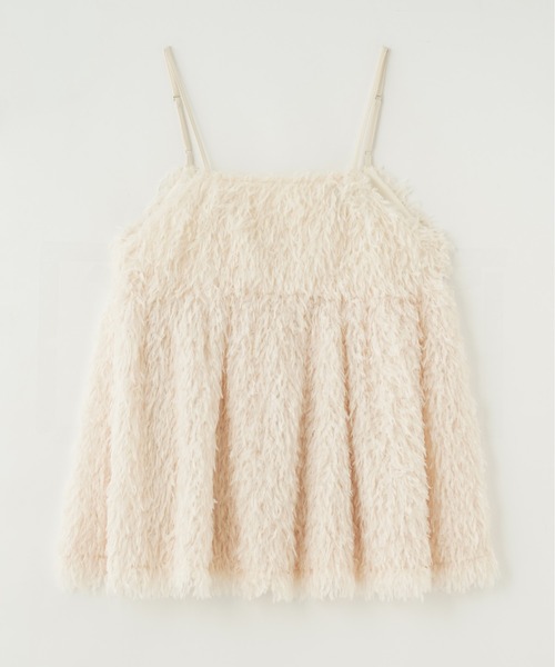 ROSE BUD（ローズバッド）の「ＦＲＩＮＧＥ　ＣＡＭＩＳＯＬＥ　ＢＬＯＵＳＥ（シャツ/ブラウス・レディース・ブラック/ホワイト・ONE SIZE）」の2枚目の写真