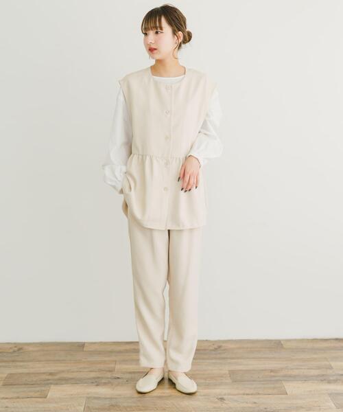 ITEMS URBANRESEARCH（アイテムズ アーバンリサーチ）の「ペプラムブラウス×パンツ3セット（セットアップ・レディース・ブラック/モカ/ホワイト系その他・FREE）」の8枚目の写真