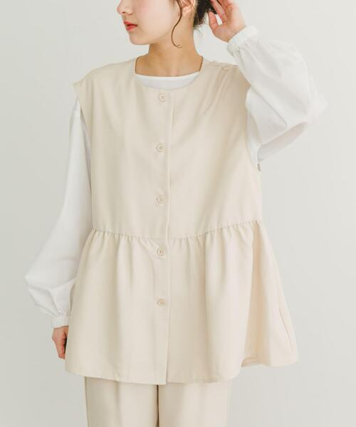 ITEMS URBANRESEARCH（アイテムズ アーバンリサーチ）の「ペプラムブラウス×パンツ3セット（セットアップ・レディース・ブラック/モカ/ホワイト系その他・FREE）」の10枚目の写真