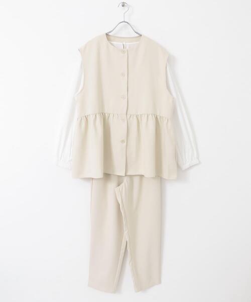 ITEMS URBANRESEARCH（アイテムズ アーバンリサーチ）の「ペプラムブラウス×パンツ3セット（セットアップ・レディース・ブラック/モカ/ホワイト系その他・FREE）」の13枚目の写真