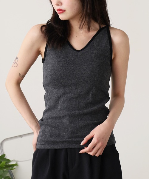 MILLER(ミラー)の「R.P.miller/ミラー Prib Cami tank タンクトップ 2026新作 再入荷 夏服(タンクトップ・レディース・レッド系/ネイビー系/ストーン/グリーン/ネイビー/レッド系1/ブルー/ブラック・FREE)」の8枚目の写真