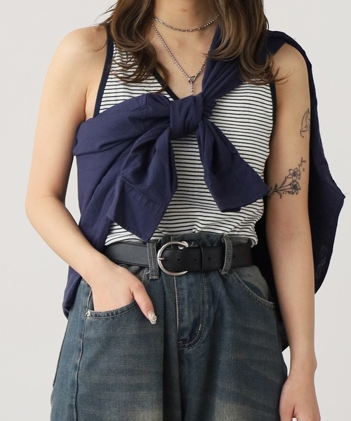 MILLER(ミラー)の「R.P.miller/ミラー Prib Cami tank タンクトップ 2026新作 再入荷 夏服(タンクトップ・レディース・レッド系/ネイビー系/ストーン/グリーン/ネイビー/レッド系1/ブルー/ブラック・FREE)」の22枚目の写真