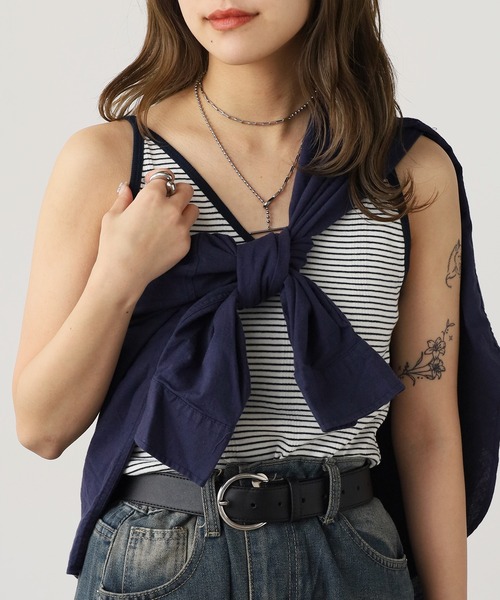 MILLER(ミラー)の「R.P.miller/ミラー Prib Cami tank タンクトップ 2026新作 再入荷 夏服(タンクトップ・レディース・レッド系/ネイビー系/ストーン/グリーン/ネイビー/レッド系1/ブルー/ブラック・FREE)」の21枚目の写真