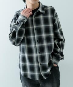 50s PENDLETON ペンドルトン オンブレ オープンカラー シャツ　古着 50s PENDLETONペンドルトン オンブレチェック ウール オープンカラー