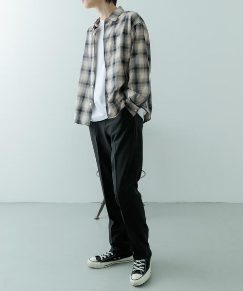ITEMS URBANRESEARCH(アイテムズ アーバンリサーチ)の「オンブレチェック ロングスリーブシャツ(シャツ/ブラウス・メンズ・ベージュ/ブラック/ブラウン・LARGE/MEDIUM)」の12枚目の写真