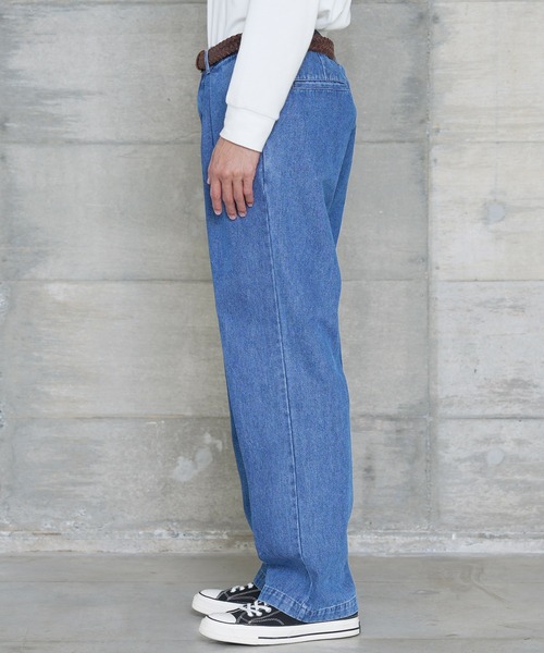 jiggys shop(ジギーズショップ)の「ライトオンスデニム タックイージーワイドパンツ(デニムパンツ・メンズ・ブルー系その他2/ブラック/ブルー系その他・SMALL/MEDIUM/X-LARGE/LARGE)」の19枚目の写真