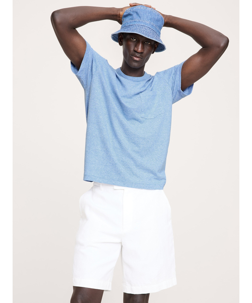 Banana Republic（バナナリパブリック）の「リラックス リネンコットン Tシャツ（Tシャツ/カットソー・メンズ・ネイビー/ホワイト/ライトグレー/ブラック/ライトブルー/その他・L/M/S）」の4枚目の写真