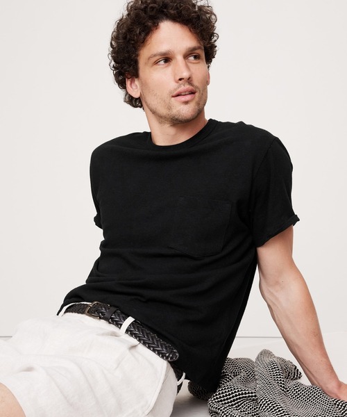 Banana Republic（バナナリパブリック）の「リラックス リネンコットン Tシャツ（Tシャツ/カットソー・メンズ・ネイビー/ホワイト/ライトグレー/ブラック/ライトブルー/その他・L/M/S）」の2枚目の写真