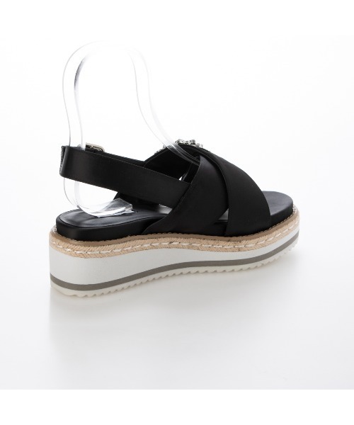 EVOL（イーボル）の「【軽量・S-LLサイズ展開】クロスベルトジュートビジューサンダル IY5716（サンダル・レディース・ホワイト/ブラック/シルバー・S/M/L/LL）」の6枚目の写真