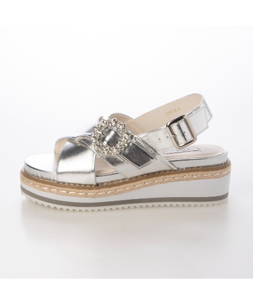 EVOL（イーボル）の「【軽量・S-LLサイズ展開】クロスベルトジュートビジューサンダル IY5716（サンダル・レディース・ホワイト/ブラック/シルバー・S/M/L/LL）」の19枚目の写真