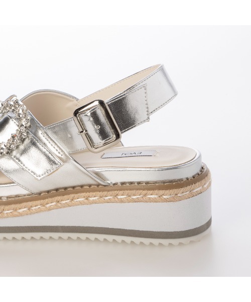 EVOL（イーボル）の「【軽量・S-LLサイズ展開】クロスベルトジュートビジューサンダル IY5716（サンダル・レディース・ホワイト/ブラック/シルバー・S/M/L/LL）」の22枚目の写真