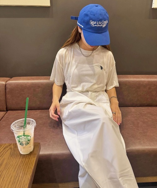 U.S. POLO ASSN.(ユーエスポロアッスン)の「GeeRA別注【U.S. POLO ASSN.】ワンポイント刺繍スラブシアーカラー&ボーダーTシャツ(Tシャツ/カットソー・レディース・オートミール/ホワイト系その他/ピンク/オフホワイト/ブラック・LARGE/X-LARGE/MEDIUM/SMALL)」の22枚目の写真