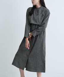 【セレモニー/オケージョン/通勤】ビスチェセットシャツドレス【2WAY】