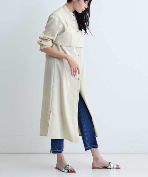 GALLEST（ギャレスト）の「【セレモニー/オケージョン/通勤】ビスチェセットシャツドレス【2WAY】（ワンピース・レディース・ダークグレー/ライトベージュ・40/38/36）」の6枚目の写真