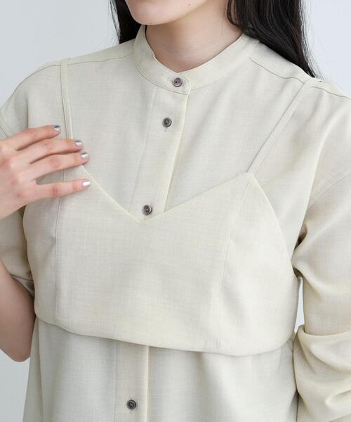 GALLEST（ギャレスト）の「【セレモニー/オケージョン/通勤】ビスチェセットシャツドレス【2WAY】（ワンピース・レディース・ダークグレー/ライトベージュ・40/38/36）」の7枚目の写真