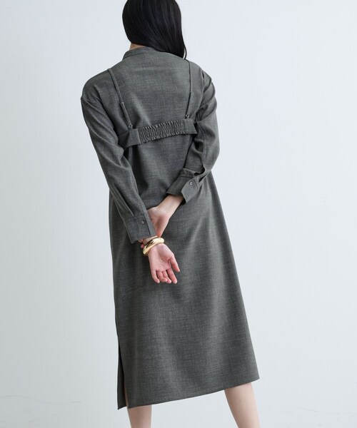 GALLEST（ギャレスト）の「【セレモニー/オケージョン/通勤】ビスチェセットシャツドレス【2WAY】（ワンピース・レディース・ダークグレー/ライトベージュ・40/38/36）」の12枚目の写真