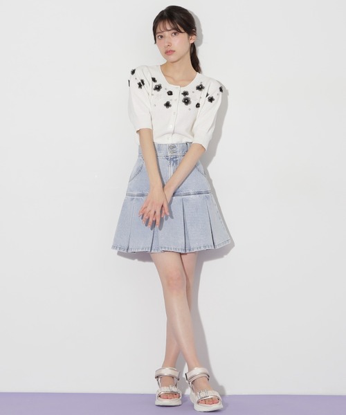 JILL by JILL STUART(ジルバイジルスチュアート)の「◇3Dフラワーニットトップス(ニット/セーター・レディース・ホワイト/ブラック・FREE)」の9枚目の写真