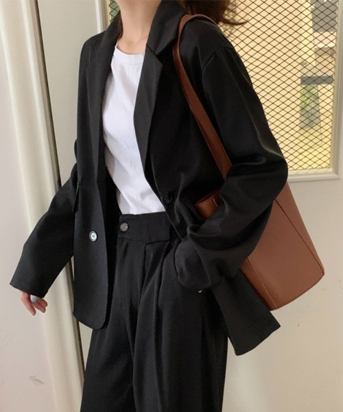 SallyLunn(サリーラン)の「薄手ダブル テーラードジャケット(テーラードジャケット・レディース・ブラック/ベージュ・MEDIUM/LARGE)」の7枚目の写真