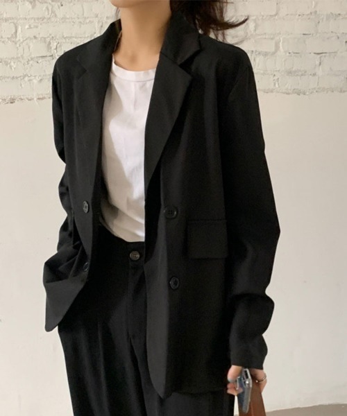 SallyLunn(サリーラン)の「薄手ダブル テーラードジャケット(テーラードジャケット・レディース・ブラック/ベージュ・MEDIUM/LARGE)」の8枚目の写真