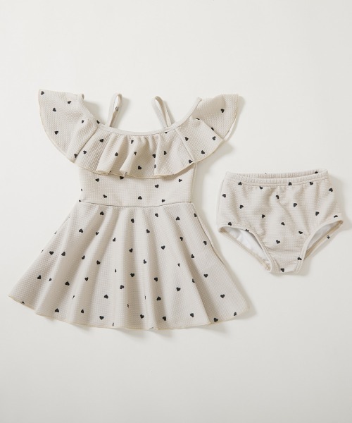 devirock(デビロック)の「2WAYで着られる UVカット ワンピース風セパレート水着(水着・キッズ・パープル系1/サックスブルー系/ホワイト系2/ホワイト系1・160cm/150cm/140cm/130cm/120cm/110cm/100cm)」の11枚目の写真