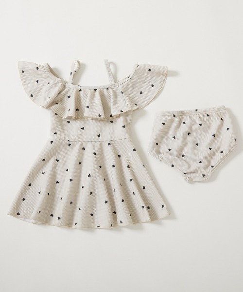 devirock(デビロック)の「2WAYで着られる UVカット ワンピース風セパレート水着(水着・キッズ・パープル系1/サックスブルー系/ホワイト系2/ホワイト系1・160cm/150cm/140cm/130cm/120cm/110cm/100cm)」の12枚目の写真