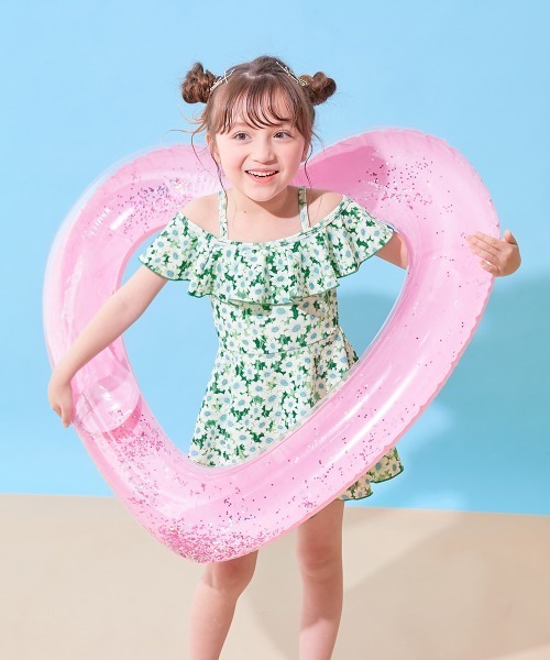 devirock(デビロック)の「2WAYで着られる UVカット ワンピース風セパレート水着(水着・キッズ・パープル系1/サックスブルー系/ホワイト系2/ホワイト系1・160cm/150cm/140cm/130cm/120cm/110cm/100cm)」の20枚目の写真