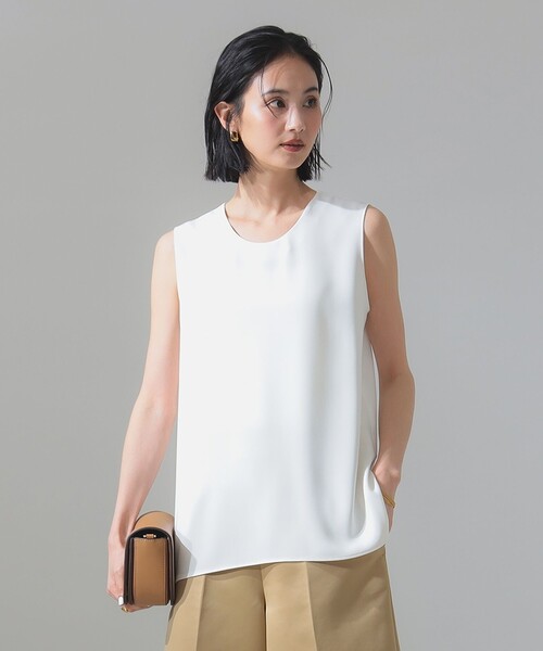 Demi-Luxe BEAMS◆ノースリーブブラウス/36/リネン/GRY/64-01-0003-002 Demi-Luxe BEAMS(デミルクスビームス) / ノースリーブブラウス