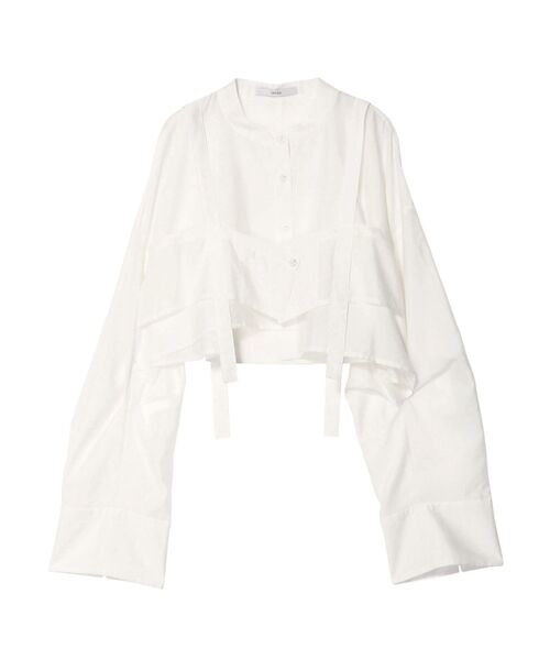 BUSTIER LAYERED SHORT SH / ビスチェレイヤードショートシャツ