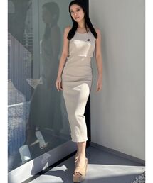 GYDA | GDウエストOPEN SIDEラインノースリテレコロングワンピース(ワンピース)