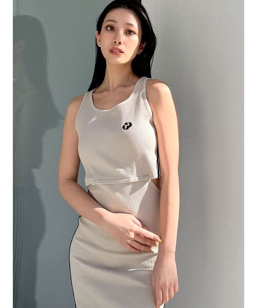 GYDA（ジェイダ）の「GDウエストOPEN SIDEラインノースリテレコロングワンピース（ワンピース・レディース・ベージュ/スカイブルー/ブラック・FREE）」の18枚目の写真