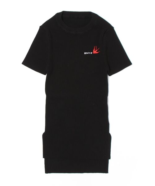 SUWDEE（スーディー）の「embroidery logo rib knit tops（Tシャツ/カットソー・レディース・ホワイト/ブラック・FREE）」の12枚目の写真