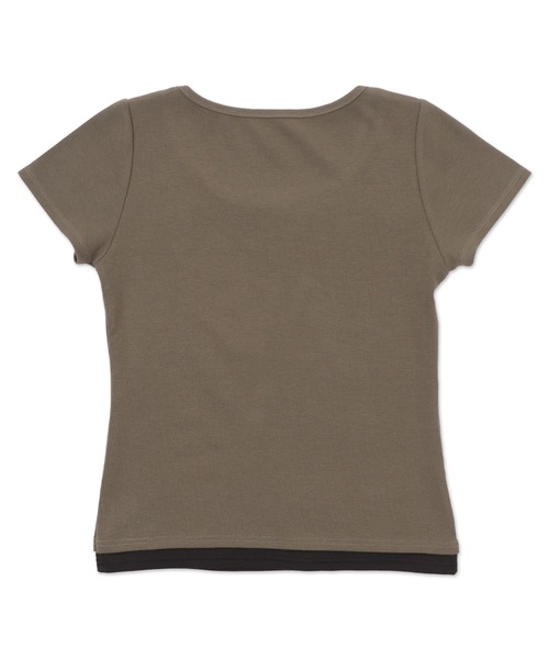 dispark（ディスパーク）の「DISPARK/レイヤードドッキンググラフィックT（Tシャツ/カットソー・レディース・カーキ/ベージュ/スミクロ・FREE）」の18枚目の写真