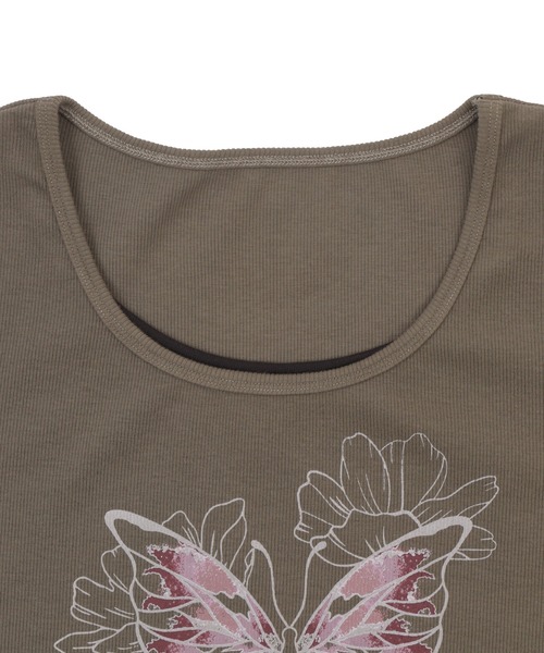 dispark（ディスパーク）の「DISPARK/レイヤードドッキンググラフィックT（Tシャツ/カットソー・レディース・カーキ/ベージュ/スミクロ・FREE）」の17枚目の写真