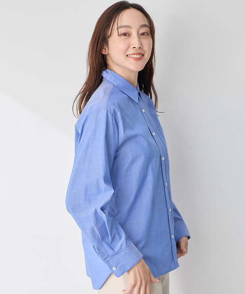 Petit Honfleur（プチオンフルール）の「ポケットシャツ（シャツ/ブラウス・レディース・サックスブルー/ネイビー/パープル/ピンク/ホワイト・M/L）」の6枚目の写真