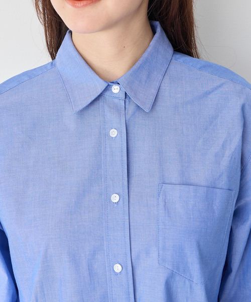 Petit Honfleur（プチオンフルール）の「ポケットシャツ（シャツ/ブラウス・レディース・サックスブルー/ネイビー/パープル/ピンク/ホワイト・M/L）」の8枚目の写真