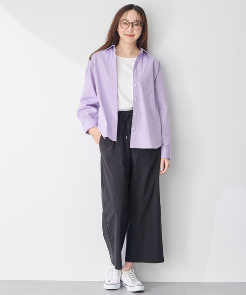 Petit Honfleur（プチオンフルール）の「ポケットシャツ（シャツ/ブラウス・レディース・サックスブルー/ネイビー/パープル/ピンク/ホワイト・M/L）」の14枚目の写真