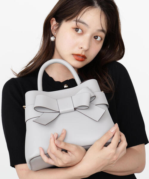 未使用 プロポーションボディドレッシング フロントリボンバッグ 2way グレー プロポーションボディドレッシング PROPORTION BODY DRESSING
