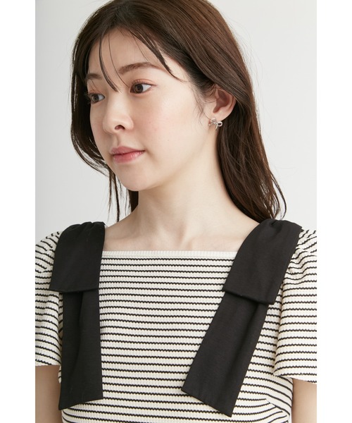 ショルダーリボンカットトップス（Tシャツ/カットソー