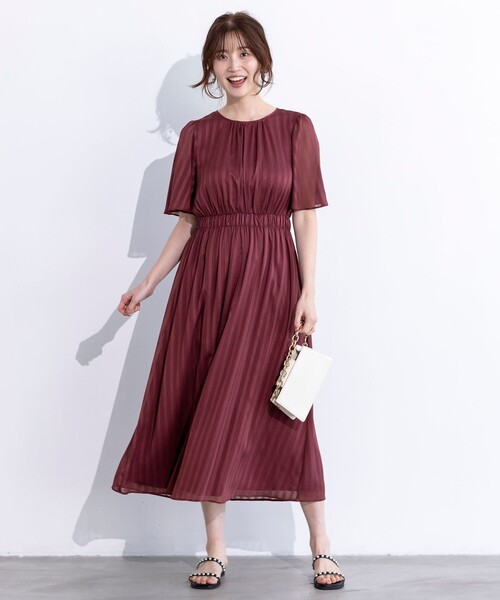 ANY SIS（エニィスィス）の「【洗える】シアーパターン ワンピース（ワンピース・レディース・アイボリー系4/ブラック系4/ネイビー系/ブラック系5/ローズ系・2/1/3）」の8枚目の写真
