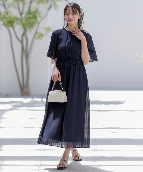ANY SIS（エニィスィス）の「【洗える】シアーパターン ワンピース（ワンピース・レディース・アイボリー系4/ブラック系4/ネイビー系/ブラック系5/ローズ系・2/1/3）」の11枚目の写真