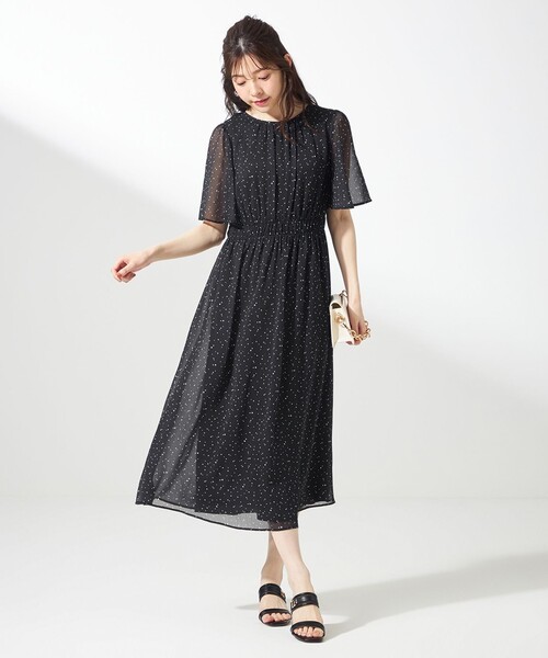 ANY SIS（エニィスィス）の「【洗える】シアーパターン ワンピース（ワンピース・レディース・アイボリー系4/ブラック系4/ネイビー系/ブラック系5/ローズ系・2/1/3）」の13枚目の写真