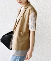 SHIPS ベージュ ノースリーブベスト SHIPS 「SHIPS」 ベスト ONE SIZE ベージュ レディース