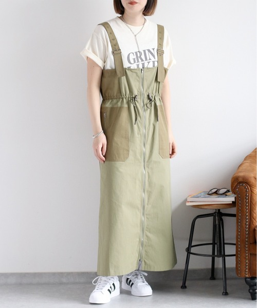 cepo(セポ)の「ミリタリー切り替えジャンスカ(ジャンパースカート・レディース・オリーブ/ベージュ・M)」の20枚目の写真