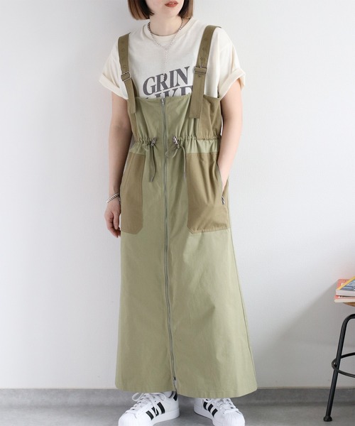 cepo(セポ)の「ミリタリー切り替えジャンスカ(ジャンパースカート・レディース・オリーブ/ベージュ・M)」の14枚目の写真