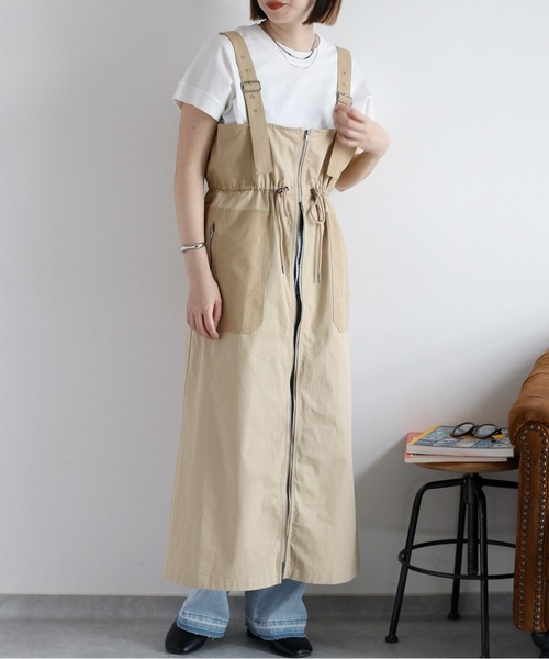 cepo(セポ)の「ミリタリー切り替えジャンスカ(ジャンパースカート・レディース・オリーブ/ベージュ・M)」の8枚目の写真