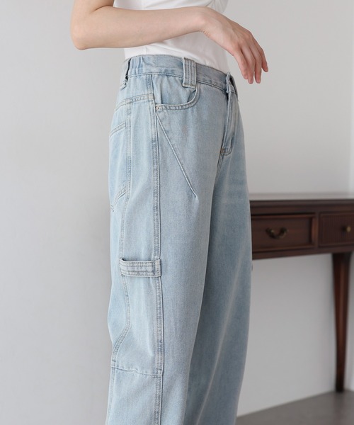 BLUEEAST(ブルーイースト)の「バックゴムペインターカーブデニムパンツ(デニムパンツ・レディース・ブルー/ネイビー・MEDIUM/LARGE)」の6枚目の写真