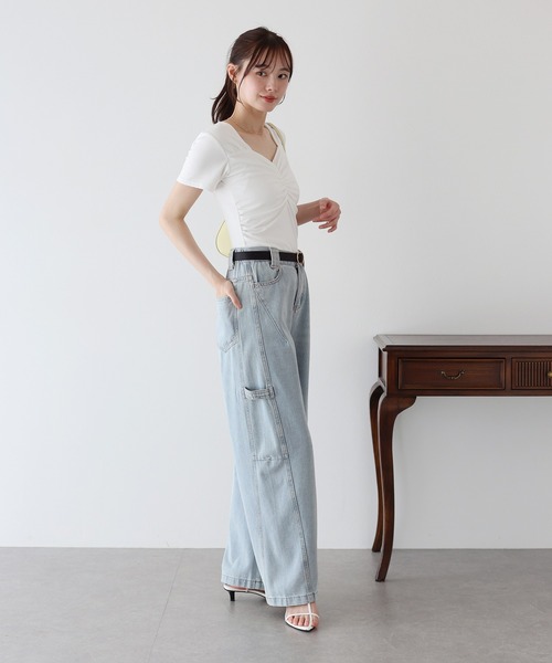 BLUEEAST(ブルーイースト)の「バックゴムペインターカーブデニムパンツ(デニムパンツ・レディース・ブルー/ネイビー・MEDIUM/LARGE)」の9枚目の写真