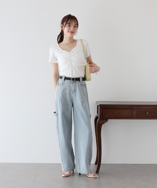 BLUEEAST(ブルーイースト)の「バックゴムペインターカーブデニムパンツ(デニムパンツ・レディース・ブルー/ネイビー・MEDIUM/LARGE)」の8枚目の写真