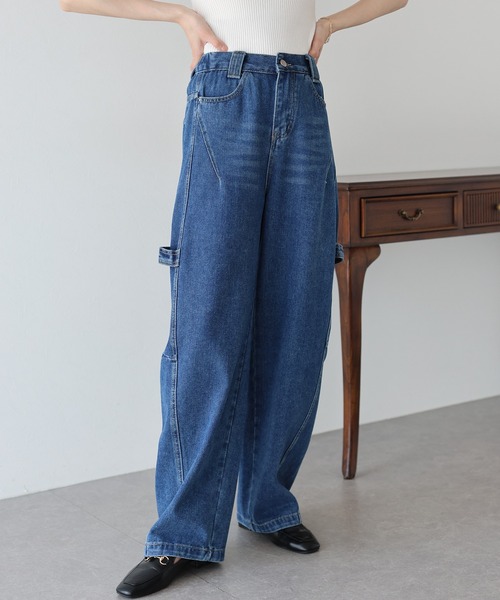 BLUEEAST(ブルーイースト)の「バックゴムペインターカーブデニムパンツ(デニムパンツ・レディース・ブルー/ネイビー・MEDIUM/LARGE)」の10枚目の写真