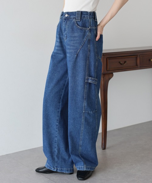 BLUEEAST(ブルーイースト)の「バックゴムペインターカーブデニムパンツ(デニムパンツ・レディース・ブルー/ネイビー・MEDIUM/LARGE)」の11枚目の写真
